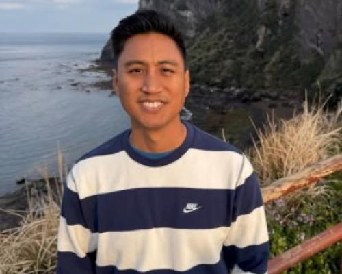 Patrick Palompo after he completed treatment for cancer of the head and neck.